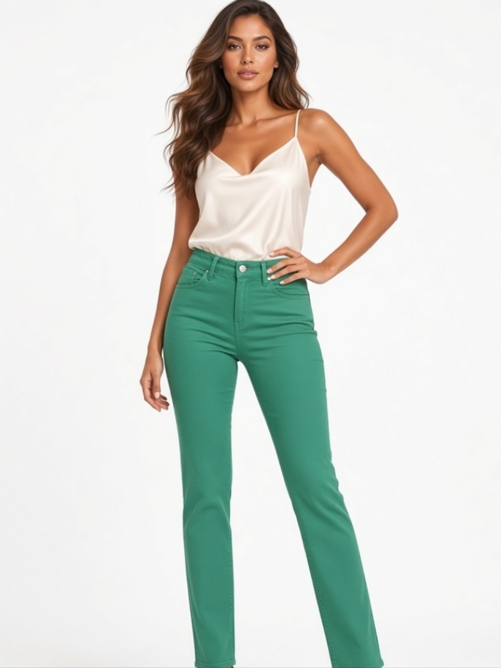 Womens Old Navy Green Cotton Blend Sweetheart Bootcut Jeans Size 8